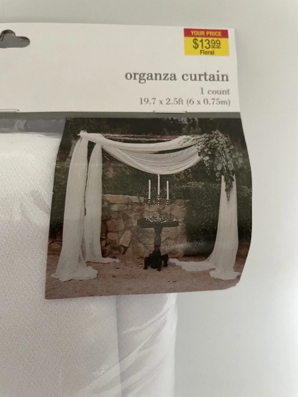 NWT Lot of 2 Studio His & Hers White Organza Curtains 19.7x2.5 Ft Sheer Panels